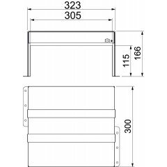 Ugunsdrošības kārba, 3-pusēja 300x323x166, V2A, 1.4113, 2B PMB 130-3 A2