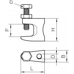 Sijas stiprinājums ar stiprinājuma caurumu 0-26mm, TG