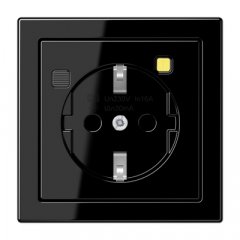 Kontaktligzda FI-SCHUKO® ar RCD mehānismu 30 mA, Serie LS, melns