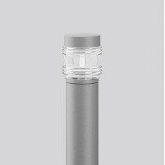 Apgaismes stabiņš MEGA GÜRTELLINSE, silver, on/off Bollards, D 140 H 500, Transparent glass