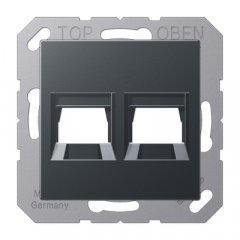 Virsma (ar fiksatoru) modulārai datu rozetei 2-vietīga, UMA-CAT6A, termoplasts lakots, Serie A, anthrazit matt