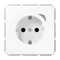 Kontaktligzda SCHUKO, 16 A 250 V ~, skrūvju spailes, ar indikātoru un bērnu drošību, termoplasts, Serie CD, balta