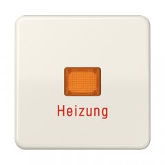 Taustiņs 1-viet, ar indikācijas logu, apkures slēdzim ar uzrakstu, termoplasts, Serie CD, ziloņkaula