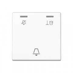 Taustiņš viesnīcām, simbols netraucēt, uzkopt istabu un zvans, Serie A, balts