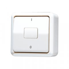 Slēdzis Wippschalter, Aus 2-pol., 10 AX 250 V ~, AP 600, balts