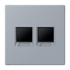 Virsma (ar fiksatoru) modulārai datu rozetei 2-vietīga, UMA-CAT6A, termoplasts lakots, Serie LS, gris clair 59