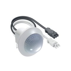 360° recessed ceiling-mounted presence detector, range approx. Ø 24 m, NO contact, remotely controlled