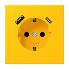 Kontaktligzda SCHUKO 16 A 250 V ~, USB pieslēgvieta 1 x Typ A + 1 x Typ C, ar bērnu drošību, Serie LS, le jaune vif