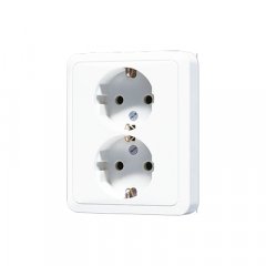 Kontaktligzda dubultā SCHUKO, 16 A 250 V ~, ar bērnu drošību, duroplasts, Serie CD, balts
