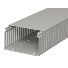 Perforēts vādu kanāls 75x125x2000, PVC, akmens pelēks, 7030 LKV 75125