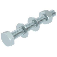 Sešstūra skrūve ar šeibu un uzgriezni M10x25, St, F