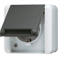 Kontaktligzda SCHUKO, 16 A 250 V ~, ar vāciņu, vertikāla montāža, IP 44, WG 800