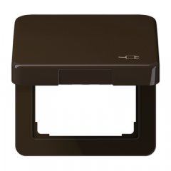Rozetes vāks, ar simbolu kontaktdakša, termoplasts, Serie CD, brūns