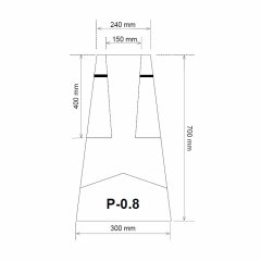 P-0.8 - betona pamats apgaismes balstiem 1-5m