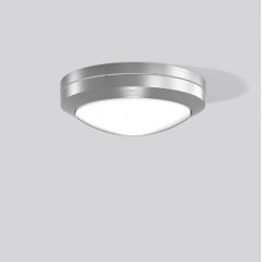 Gaismeklis ROUNDED midi, 10 W, 340 lm, 830, silver, on/off Ceiling and wall luminaires, D 268 H 91, Plastic (PC) opal, HF movement sensor