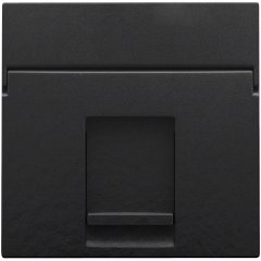 Central plate data 1x RJ, piano black coated