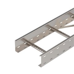 Kabeļu trepe lielam attalumam perforēta mala 110x300x6000, V2A, 1.4301, 2B