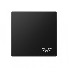 Taustiņs 1-viet, ar spuldzes simbolu, Serie A, grafīta melns matēts