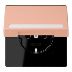 Kontaktligzda SCHUKO, 16 A 250 V ~, marķējams, ar bērnu drošību un vāciņu, termoplasts krāsots, Serie LS, rose cl