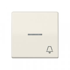 Taustiņs 1-viet, ar indikācijas logu, ar zvana simbolu, duroplasts, Serie AS, ziloņkaula