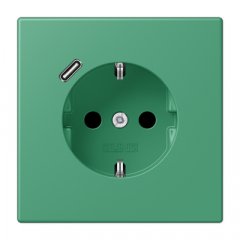 Kontaktligzda SCHUKO 16 A 250 V ~, USB pieslēgvieta 1 x Typ C, ar bērnu drošību, Serie LS, vert 59