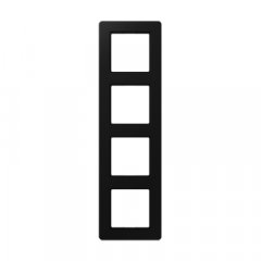 Rāmītis 4-vietīgs, vertikālā un horizontālā montāža, termoplasts krāsots, A FLOW, grafītmelns matēts