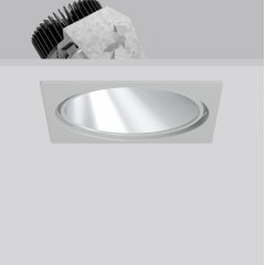 PASCALA square, 11...39 W, 1750...5200 lm, 940, silver, on/off Recessed downlights, L 242 B 242 H 3