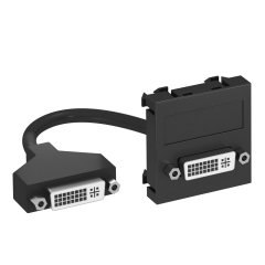 Multimedia Adapteris, DVI ar kabeli, rozete-rozete 45x45mm, PC, pelēkmelna, 7021 MTG-DVI F SWGR1