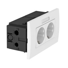 Rozetes komplekts priekš dubulta Modul 45 84x140x59mm, PC, dzidri balts, 9010 SDE-RW D0RW2B