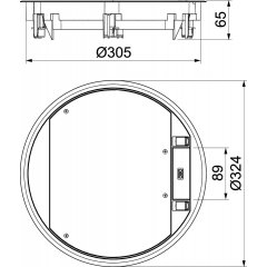 Zemgrīdas lūka universālai montāžai 324x324x68, PA, grafīta melns, 9011 GESR9-2U12T 9011