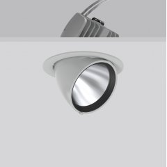 GOLAS maxi, 35 W, 4550 lm, 940, silver, on/off Recessed projectors, D 178 H 3 HEL 150, 21°