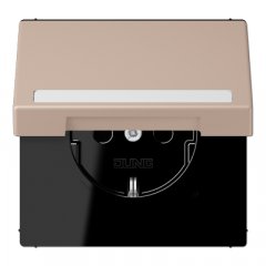 Kontaktligzda SCHUKO, 16 A 250 V ~, marķējams, ar bērnu drošību un vāciņu, termoplasts krāsots, Serie LS, ombre b
