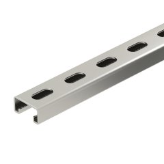 Profilēta sliede perf., šlices platums 22 mm 3000x41x21, V2A, 1.4301, 2B