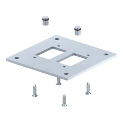 grīda plate industriālai kolonnai 250x250x8mm, St, balta alumīnija, 9006 ISS160160BP