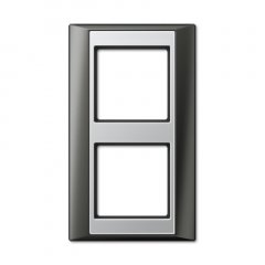 Rāmītis 2-vietīgs, vertikālā un horizontālā montāža, plastmasa, A PLUS, antracīts-alumīnija