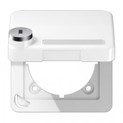 Rozetes vāks ar atsperi, marķējams, termoplasts, Serie CD, balts