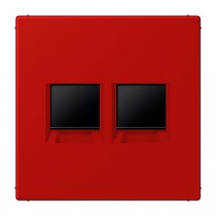 Virsma (ar fiksatoru) modulārai datu rozetei 2-vietīga, UMA-CAT6A, termoplasts lakots, Serie LS, rouge vermillon 31