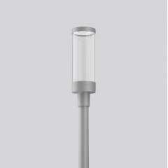 Gaismeklis LUPALO Scandia, 14 / 35 W, 1650 / 3900 lm, 740, silver, DALI Zhaga Pole top luminaires, D 187 H 572, Transparent glass