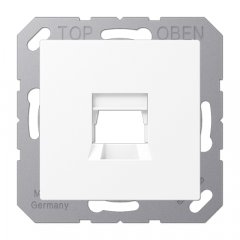 Virsma (ar fiksatoru) modulārai datu rozetei 1-vietīga, EMT, AMP, MTRJ, termoplasts lakots, Serie A, sniegbalts matēts