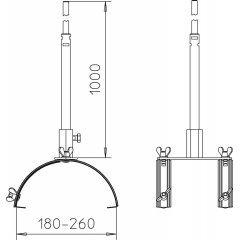 Zibens uztver.stieņa turētājs jumta korei 1m, V2A, 1.4301 F-FIX-132