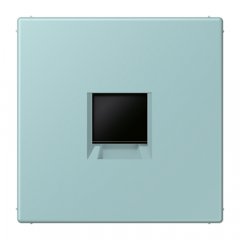 Virsma (ar fiksatoru) modulārai datu rozetei 1-vietīga, UMA-CAT6A, termoplasts lakots, Serie LS, céruléen clair