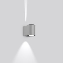 Gaismeklis NADELSPOT, 6,2 W, 310 lm, 830, silver, on/off Wall luminaires, L 100 B 154 H 131, Transparent glass