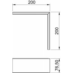 Vāks Ārējais stūris, glūds, PVC, krēmbalta, 9001