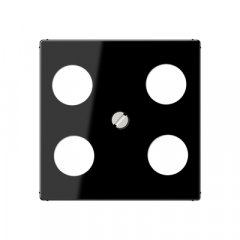Centrālplate 4-vietīga SAT-TV-kontaktligzda (Hirschmann), termoplasts, Serie A, melns