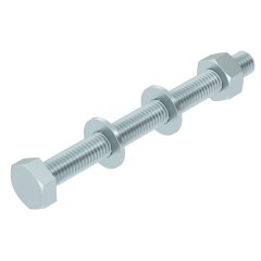 Sešstūra skrūve ar šeibu un uzgriezni M10x110, St, G