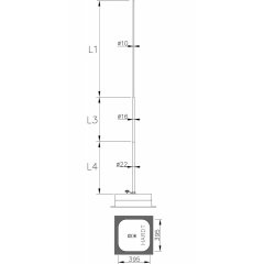 ALU Zibensuztvērējs, L=4m kompl. pamats, paliktnis