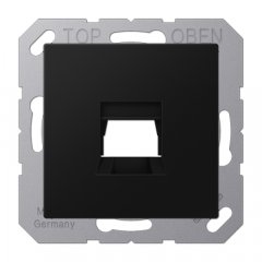 Virsma (ar fiksatoru) modulārai datu rozetei 1-vietīga, UMA-CAT6A, termoplasts lakots, Serie A, grafītmelns matēts
