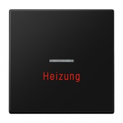 Taustiņs 1-viet, ar indikācijas logu, apkures slēdzim ar uzrakstu, Serie LS, grafīta melns matēts