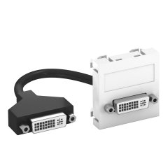 Multimedia Adapteris, DVI ar kabeli, rozete-rozete 45x45mm, PC, dzidri balts, 9010 MTG-DVI F RW1