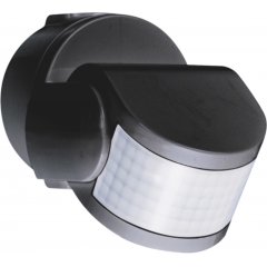 Kustības sensors, 230 V, 12 m, 200°, IP55, for wall and ceiling mounting, for surface mounting, melns